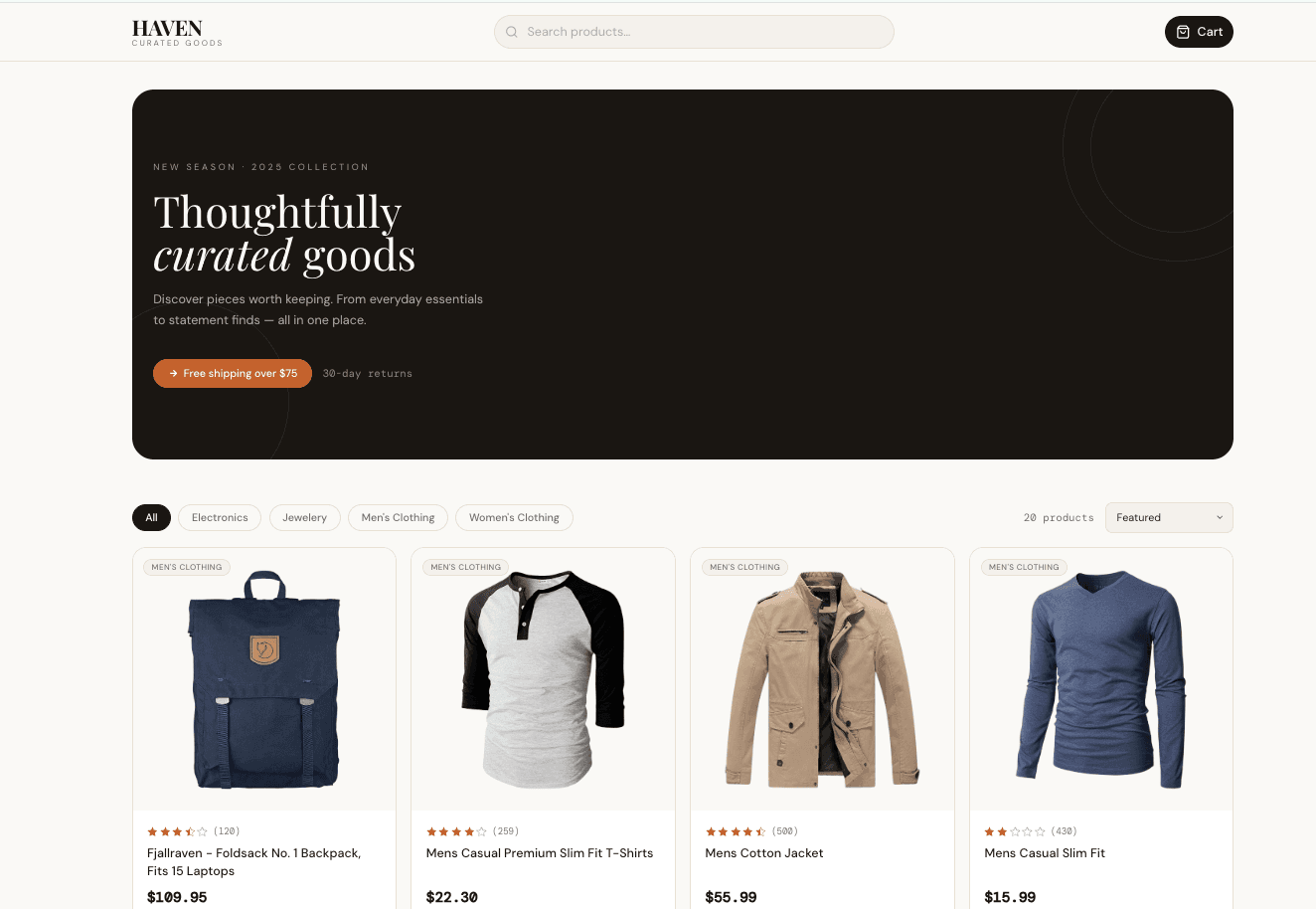 HAVEN Storefront portfolio